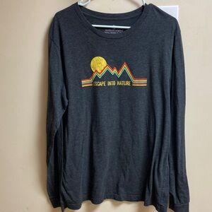 Gray Long Sleeve Graphic Tee